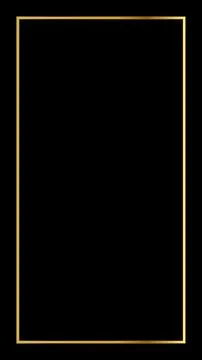 Rectangular Golden Frame Story on The Black Background Illustrazione stock