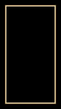 Rectangular Golden Frame Story on The Black Background Stock Illustration