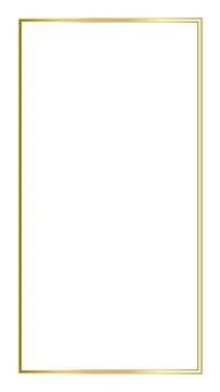 Rectangular Golden Frame Story on The White Background Stock Illustration