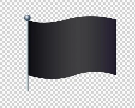 Rectangular gradient black flag icon with silver pole Illustrazione stock