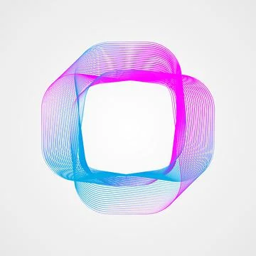 Rectangular gradient frame of lines.. Stylized guilloche element. 스톡 일러스트