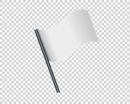 Rectangular gradient white flag icon with silver pole 스톡 일러스트