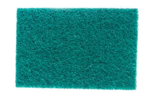 Rectangular green wiry washing sponges with coarse scrubbing power Stock Photos