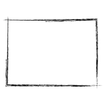 Rectangular grunge border frame with rough brushstroke texture design Stock-Illustration