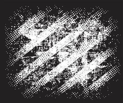 Rectangular grunge halfton, texture with shabby old stripes in black, design Stock Illustration