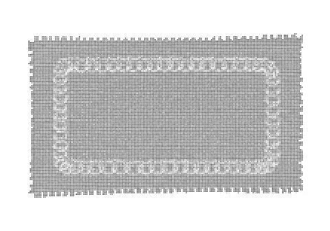 Rectangular halftone border pattern with pixelated grunge edges for design .. 库存插图