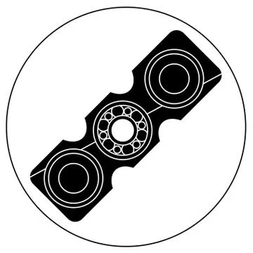 Rectangular hand spinner with center bearing Stock Illustration