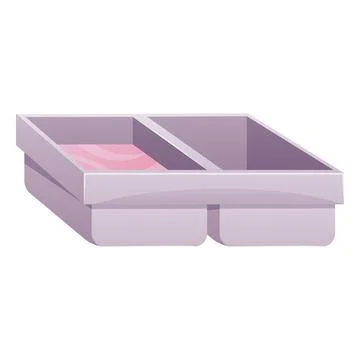 Rectangular handmade soap mold with an empty compartment and one filled with Illustrazione stock