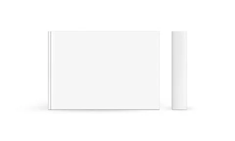 Rectangular Hardcover Book or Photo Album Mockup, Front Cover and Spine Stock Illustration