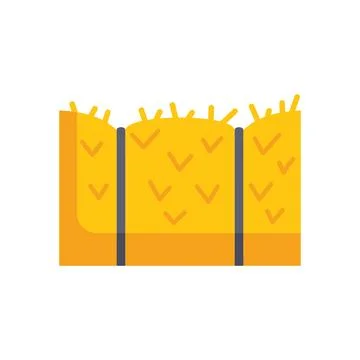 Rectangular hay bale tied with ropes for animal feed at the farm Ilustración de archivo