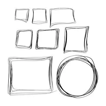 Rectangular highlight frame markers vector illustration sketch hand drawn wit Stock Illustration