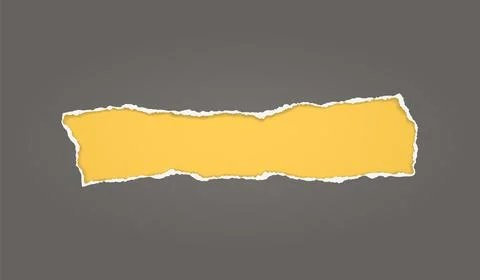 Rectangular hole composition in dark grey paper with torn edges and soft shadow Stock Illustration