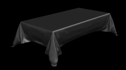 Rectangular horizontal black tablecloth with alpha channel PNG Stockbeeldmateriaal 114486594