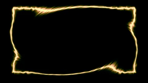 Rectangular horizontal curved glowing neon shiny orange closed lines frame .. Stock Footage 270315491