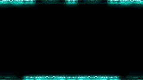 Rectangular horizontal glowing neon shiny aquamarine long lines frame with .. Stock Footage 270315118