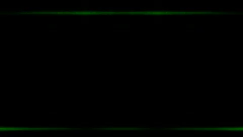 Rectangular horizontal neon frame, glowing a with long dark green lines of .. Video stock 270315783