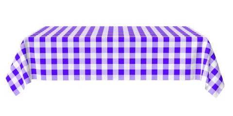 Rectangular horizontal tablecloth with blue checkered pattern Stock Illustration