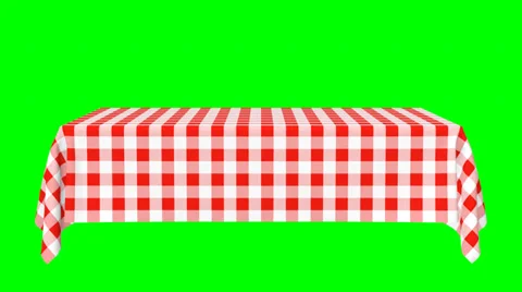 Rectangular horizontal tablecloth with red checkered pattern Stock Footage 38889469