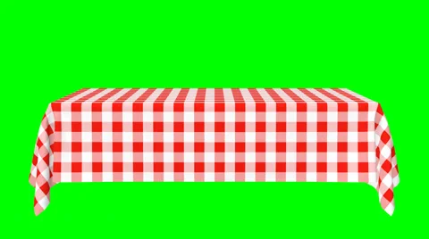 Rectangular horizontal tablecloth with red checkered pattern Stock Footage 68950010