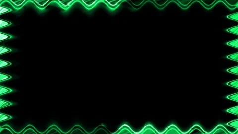 Rectangular horizontal wavy glowing neon shiny green long closed frame with.. 스톡 동영상 270315377