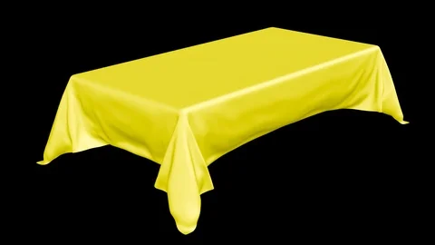 Rectangular horizontal yellow tablecloth with alpha channel PNG Stockbeeldmateriaal 114486899