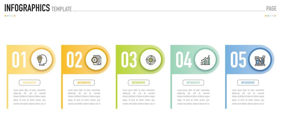 Rectangular infographic for business presentation Stock Illustration