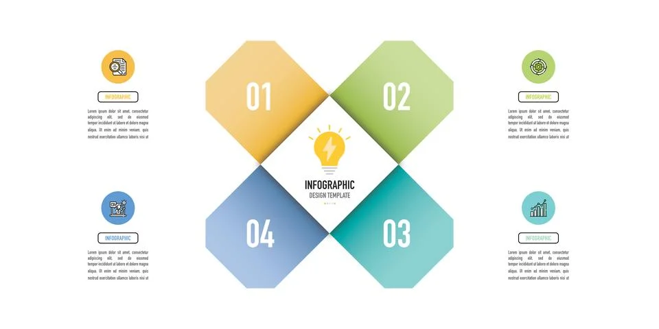 Rectangular infographic for business presentation Stock Illustration