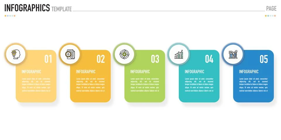 Rectangular infographic for business presentation Stock Illustration
