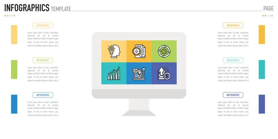 Rectangular infographic for business presentation Stock Illustration