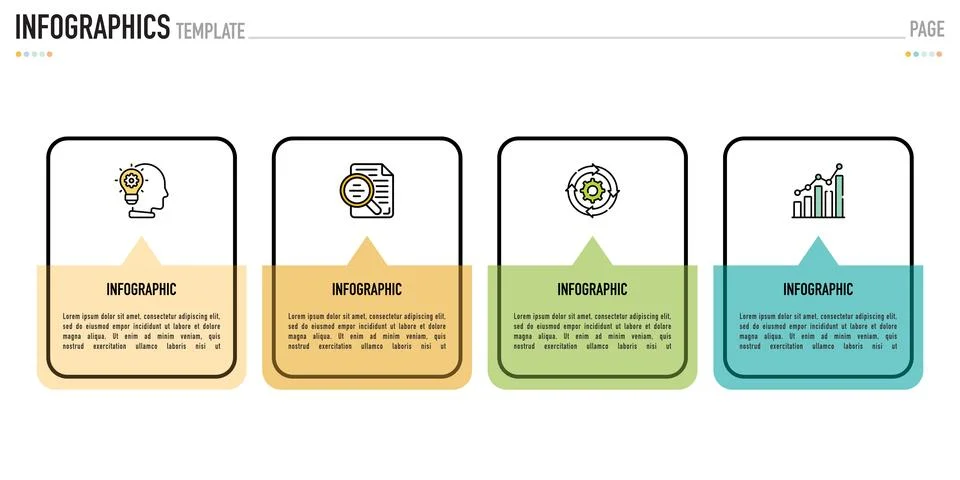 Rectangular infographic for business presentation Stock Illustration