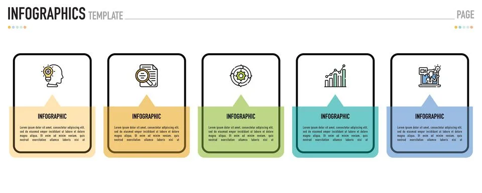 Rectangular infographic for business presentation 스톡 일러스트