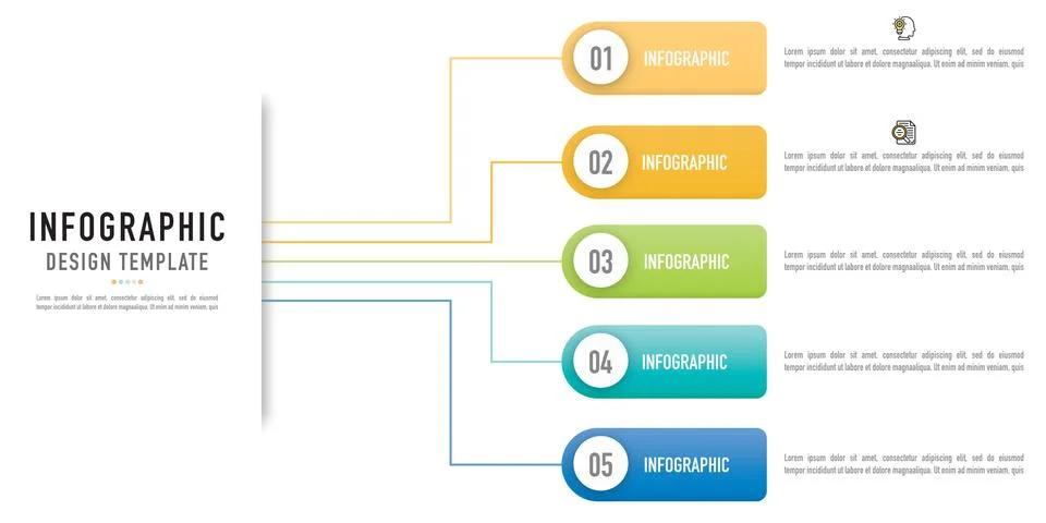 Rectangular infographic for business presentation Stock Illustration