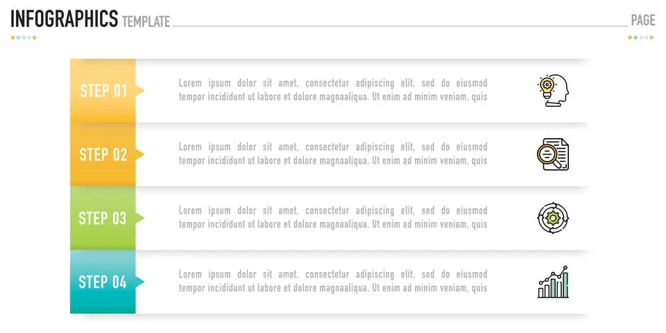 Rectangular infographic for business presentation Stock Illustration