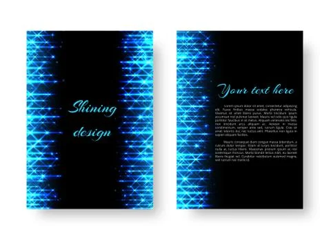 Rectangular invitation with neon light Stock Illustration