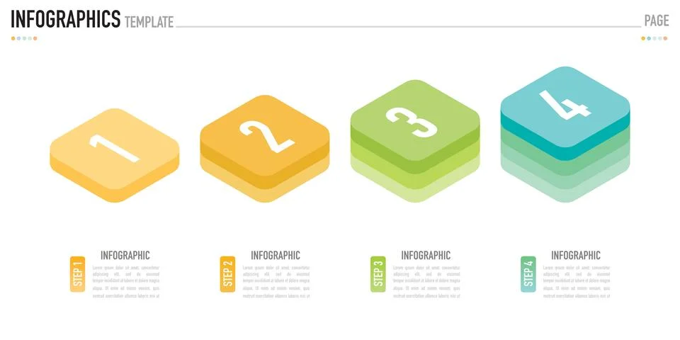 Rectangular isometric infographic for business presentation Stock Illustration
