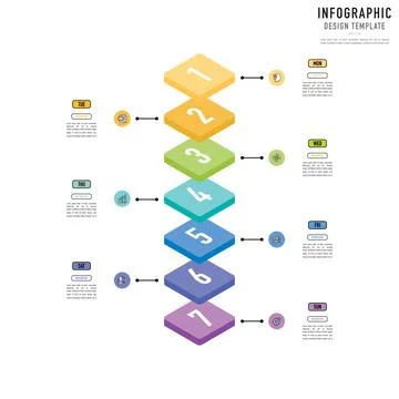 Rectangular isometric infographic for business presentation Stock Illustration