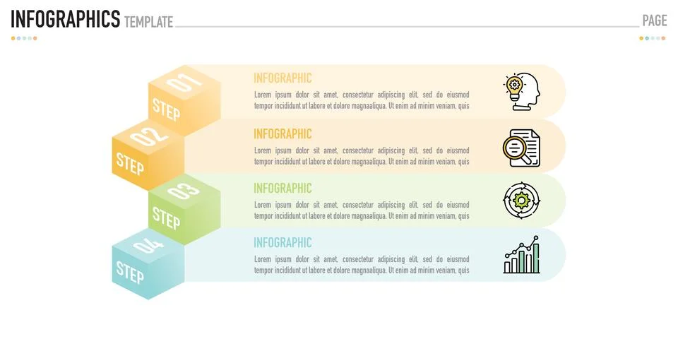 Rectangular isometric infographic for business presentation Stock Illustration