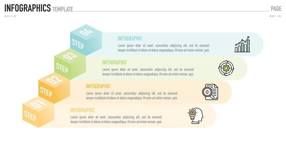 Rectangular isometric infographic for business presentation 库存插图