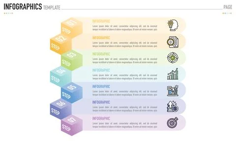 Rectangular isometric infographic for business presentation Stock Illustration