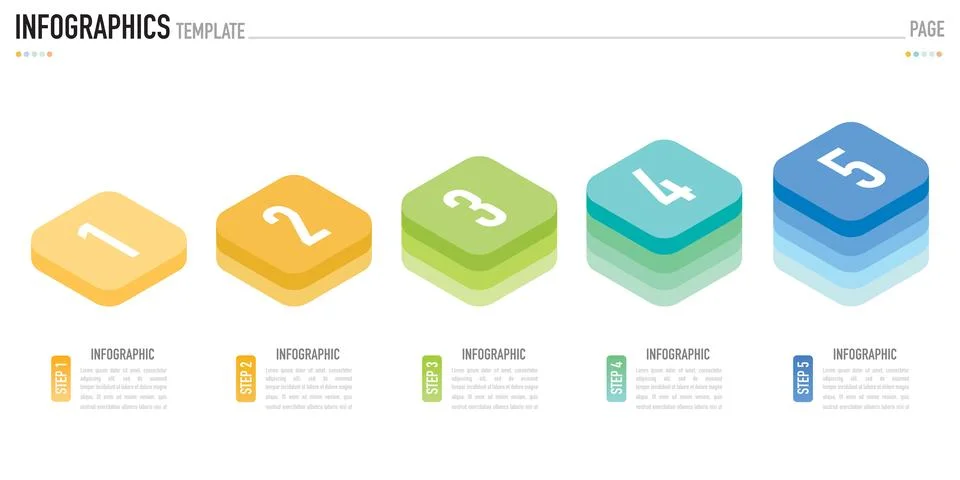 Rectangular isometric infographic for business presentation Stock Illustration