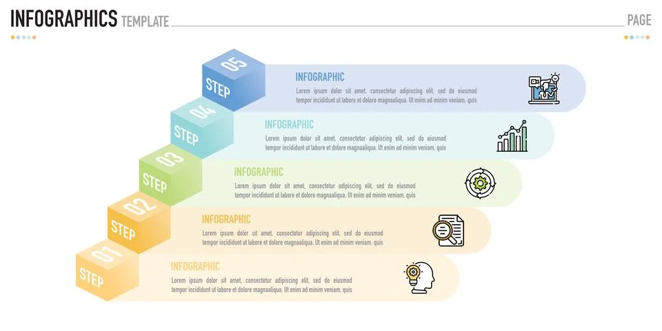 Rectangular isometric infographic for business presentation Stock Illustration