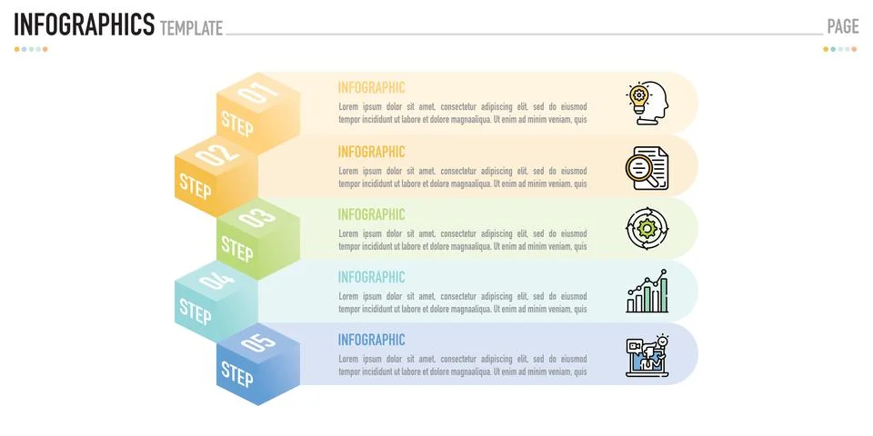 Rectangular isometric infographic for business presentation Stock Illustration