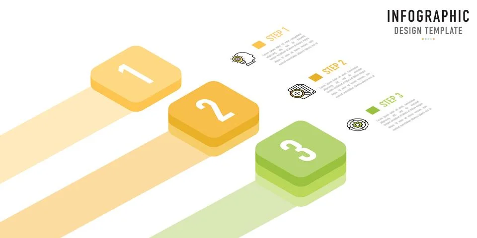 Rectangular isometric infographic for business presentation Stock Illustration