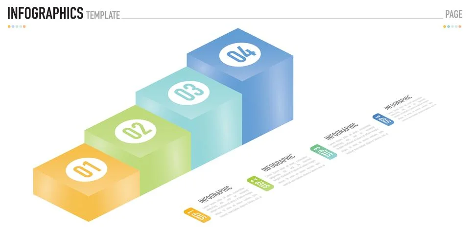 Rectangular isometric infographic for business presentation Stock Illustration
