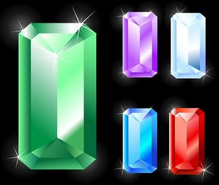Rectangular jewels Stock Illustration