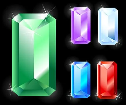 Rectangular Jewels Stock Illustration