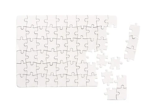 Rectangular jigsaw puzzle mockup Foto stock