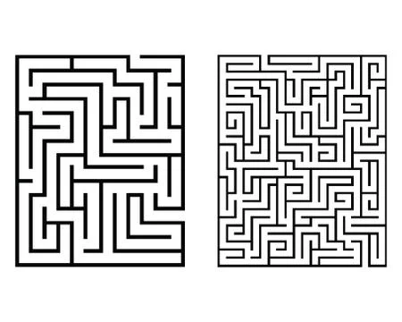 Rectangular labyrinths isolated Stock Illustration