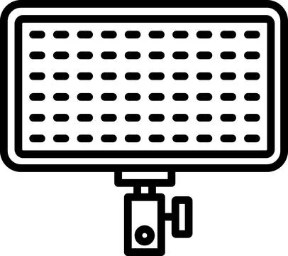 Rectangular LED Video Light Panel Line Icon Stock Illustration