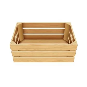 A rectangular light wood box with open side panels. イラスト素材